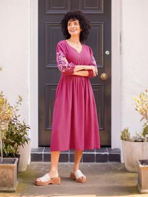 Lizzy Pink Embroidered Dress