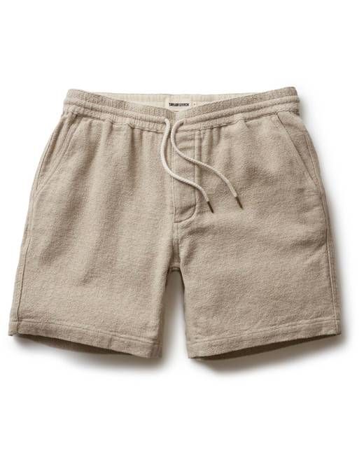 The Apres Short in Heather Oat Crepe