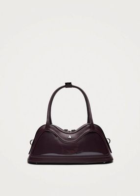 Hilma Vinyl-Ledertasche in Burgunderrot