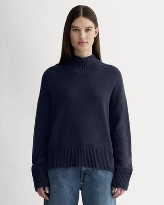 The Boxy Turtleneck in Everyday Cotton | Navy