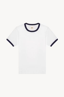 T1066 Star Ringer T-Shirt - White/Navy
