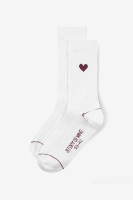 SOCKEN MIT HERZ WEIß-ROT