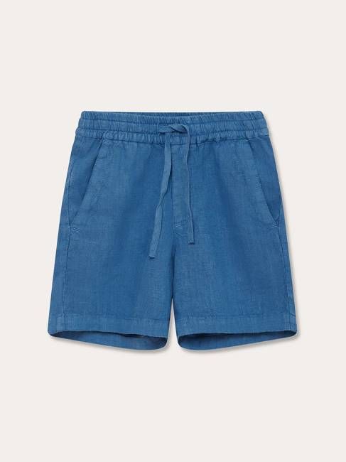 Kids Deep Blue Joulter Linen Shorts
