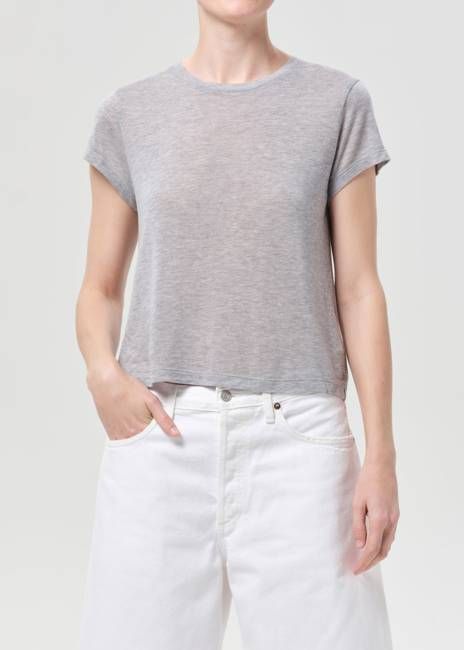 Adine Shrunken Tee in Grey Heather