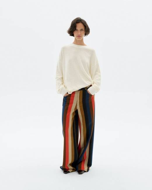 Orange striped wide leg burnley Hedda pants