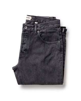 The Slim Jean in Washed Black Organic Slub Selvedge