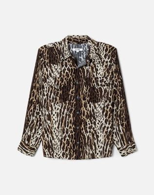 Snap Front Western Shirt - Leopard Print