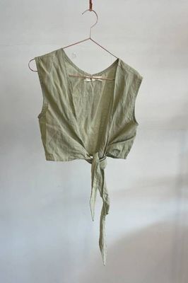 Sample Sale Valentina Top in Sage Linen
