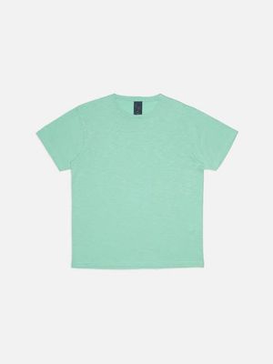 Roffe Slub T-Shirt Turquoise regular fit tee | Nudie Jeans