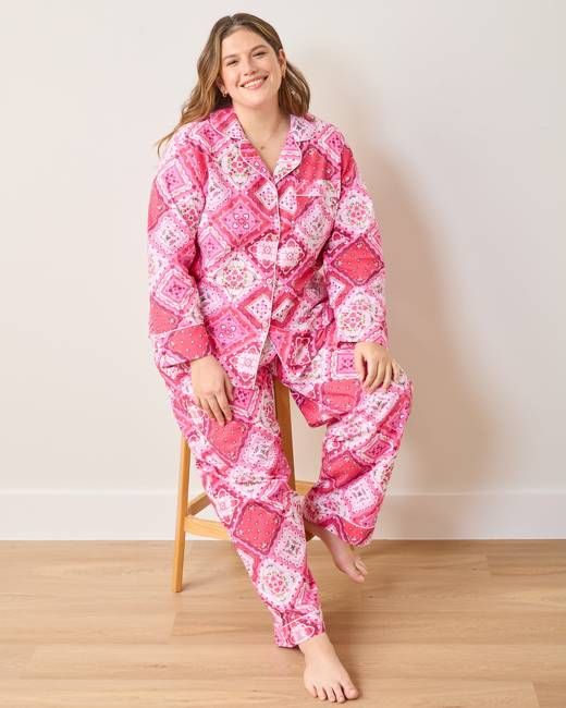 Vintage Valentine - Tall Long PJ Set - Mailbox Pink