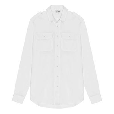 White Military Style Shirt