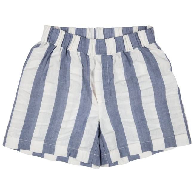 Summer Shorts (Seersucker Wide Stripe) - Indigo