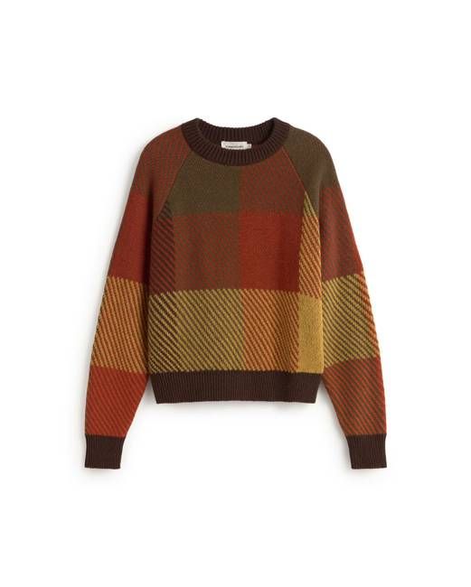 Thinking Mu Checkered Wool Nur Sweater