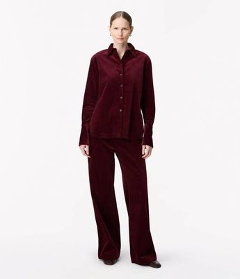 Corduroy Mens Shirt | Aubergine