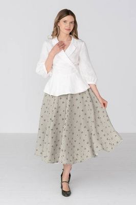 Classic – Full-Circle Linen Midi Skirt