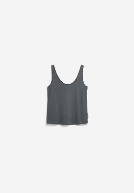 LINEN BLEND TOP | space steel