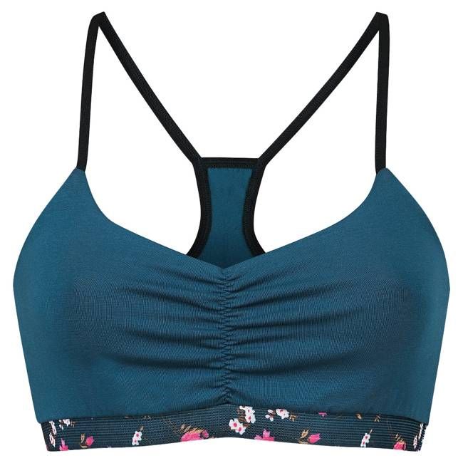 Bio Bustier Myna indico (blau) / Blumen