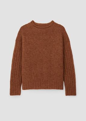 Shika Lambswool Knitted Jumper in Rust Marl