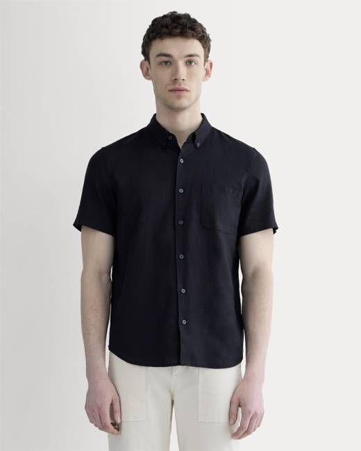 The Classic Short-Sleeve Shirt in Linen | Black