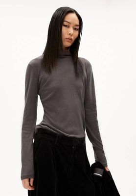 GRAZILIAA LANGARMSHIRT AUS WOLLMISCHUNG | Eisenguss