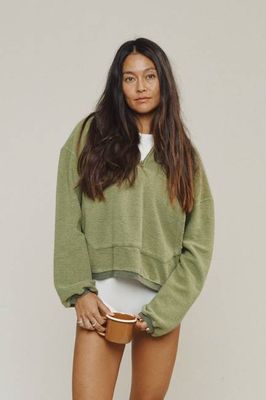 Heathered Osprey Cropped Sweatshirt