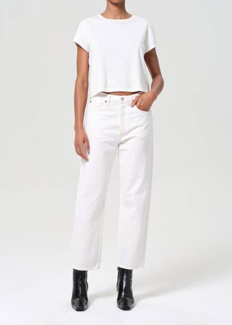 90's Crop Mid Rise Straight in Fortune Cookie