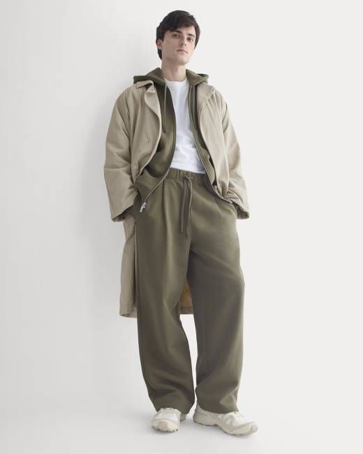 Luxe Fleece Pleated Sweatpant | Olive Night