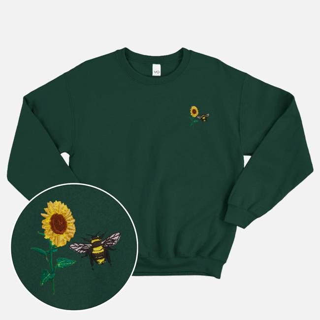 Sunflower Embroidered Sweatshirt (Unisex)