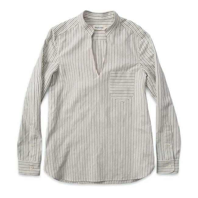 The Edie Popover in French Ticking Stripe