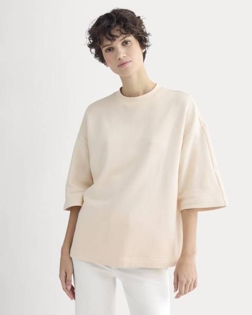 Lightweight Terry Oversized Tee | Parchment