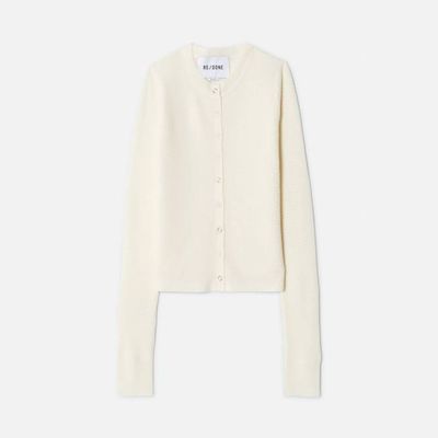 Waffle Slim Cardigan - Ecru