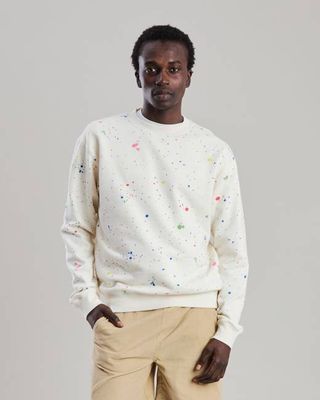 Splash Paint Sweatshirt Ecru