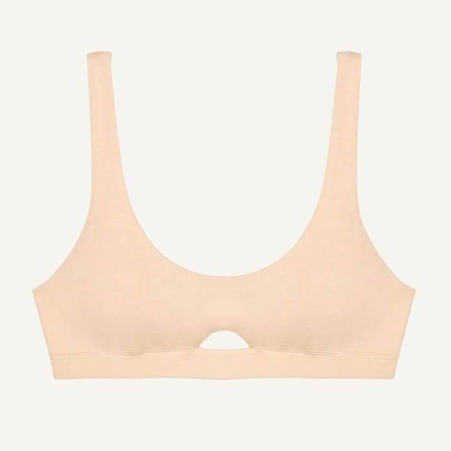 Organic Cotton Keyhole Soft Bra in Wheat
