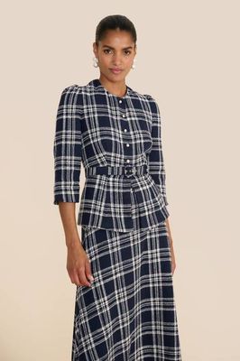Bethany Navy & White Check Blouse