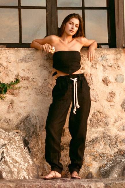 Avery Pant - Black EcoLinen