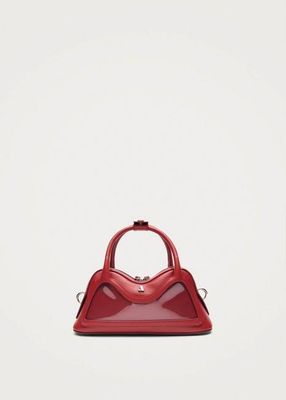 Hilma Mini Vinyltasche aus rotem Leder