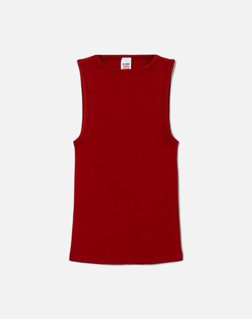 Hanes High Neck Tank - Rosso
