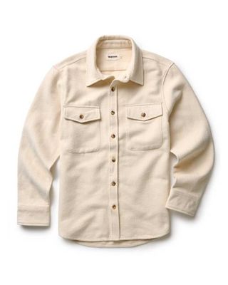 The Maritime Shirt Jacket in Vintage White Moleskin Twill