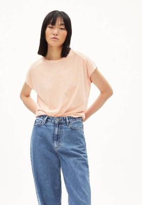 ONELIAA LOVELY STRIPES T-SHIRT | warme Pfirsich-Hafermilch
