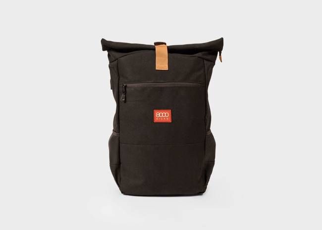 Everyday Hemp Rolltop Backpack in Black