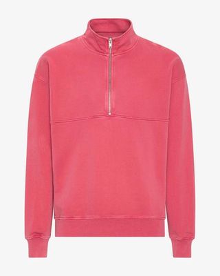 Organic Quarter Zip - Faded Red