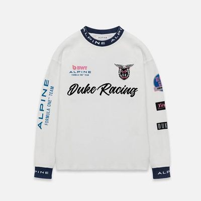 Weißes Waffelshirt für das alpine Formel-1-Team