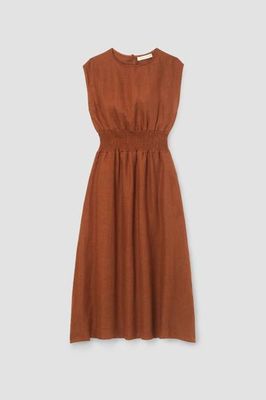 Ottillie-May Linen Dress in Russet