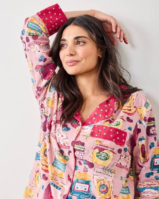 Sweet Jams - Petite Lightweight Flannel Long PJ Set - Berry Bliss