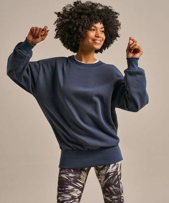 Longline Pleated Back Sweatshirt