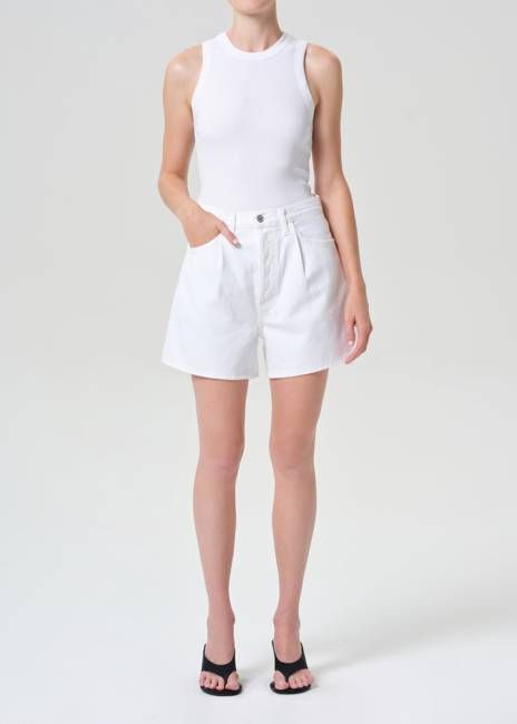 Rhoda Pleated A-Line Short in Milkshake