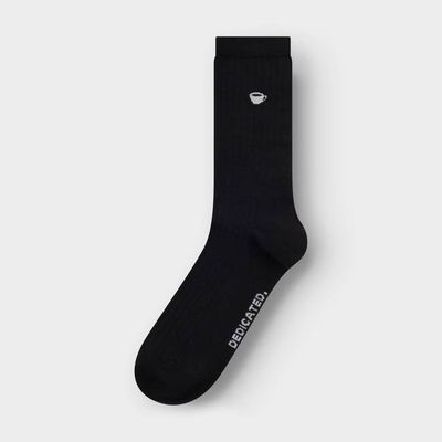 DEDICATED - Rib Socks Knivsta Coffee Cup EMB Black