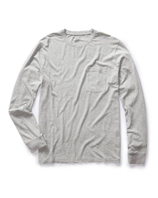 The Cotton Hemp Long Sleeve Tee in Heather Grey