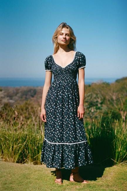 The Matilde Dress | Noir Poppies