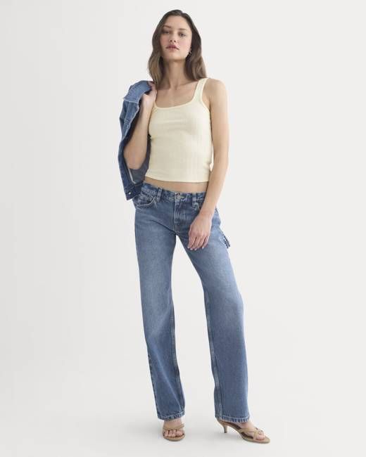 Scoop-Neck Tank in Pointelle | Lemon Icing